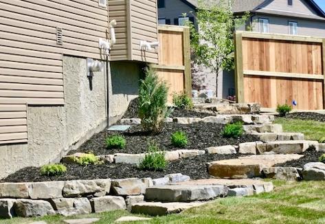 Tiered Stone Retaining Wall